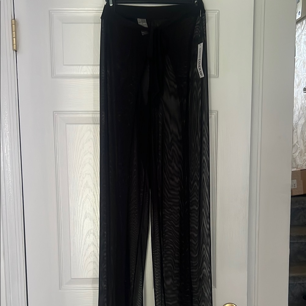 Sheer Black Swim Cover-Up Pants